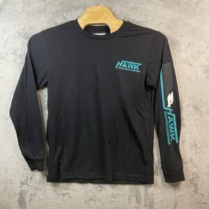 Tony Hawk Mens Large Long Sleeve Shirt  Black Green/Teal On Sleeve‎
